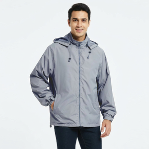 OEM Custom High Quality Polyester Long Sleeve Hooded Winter <b>Jacket</b> <b>Men</b> Solid Color Stand Collar <b>Thin</b> Canvas Fabric Windproof - Product Image 1