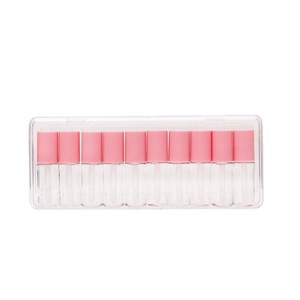Tubos de Muestra de Brillo Labial de 3 ml, Color Rosa, PETG, con Pincel, Paquete de 10 Unidades, Caja de Embalaje Cosmético - Product Image 3