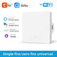Interrupteur mural intelligent WiFi Tuya de type 86 avec commande tactile, application et commande vocale, norme universelle EU/UK via Alexa Google Assistant