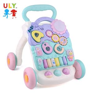 Haute qualité <span class=keywords><strong>2</strong></span>-en-1 multifonctionnel bébé marchette poussette jouet éducatif musique activité lumière Durable cadre en plastique - Product Image 3