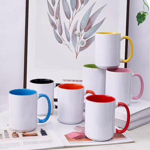 Tazas de Porcelana de 15 oz, para Sublimación, con Revestimiento Exterior Blanco, Interior de Color, Tazas de Cerámica Personalizadas con Asa de Color - Product Image 3