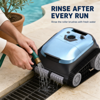 Nettoyeur de piscine robotisé sans fil, aspirateur automatique pour piscines jusqu'à 300 m², escalade des parois, double brosse à rouleaux, IPX8