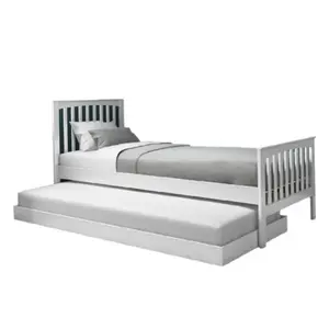 Fabrika fiyat tek kişilik konuk yatak saf beyaz-tekerlekli yatak yatak Daybed Trundle yatak görüntü olmadan dahil