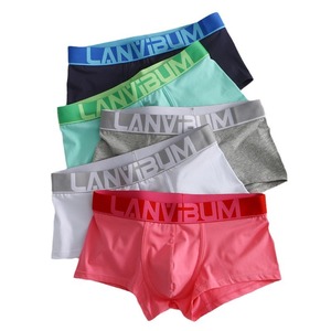 ODM Wholesale <strong>Men's</strong> Cotton Mid-rise Knitted Breathable Sports Boxer Briefs Sexy Trendy Korean Style - Product Image 1