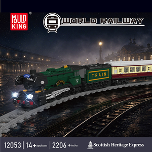 Mould King 12053, 2206 Piezas, Serie <span class=keywords><strong>de</strong></span> Trenes, <span class=keywords><strong>Tren</strong></span> Clásico Escocés RC, Bloques <span class=keywords><strong>de</strong></span> Construcción, Modelo <span class=keywords><strong>de</strong></span> Ladrillos, Juguete Educativo Técnico - Product Image 2