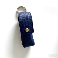 Étui de protection pour rouge à lèvres et baume à lèvres en PU imperméable, style mode féminin, mini portable, avec porte-clés et breloque de sac, pendentif décoratif