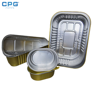 Barquette alimentaire rectangulaire en aluminium doré de qualité supérieure 650 ml pour la préparation de repas et la restauration - Product Image 1