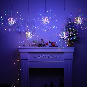 Guirlandes lumineuses LED en forme de feux d'artifice, lumières suspendues en forme d'étoile, blanc chaud, décoration de jardin, patio, mariage, fête - Product Image 5
