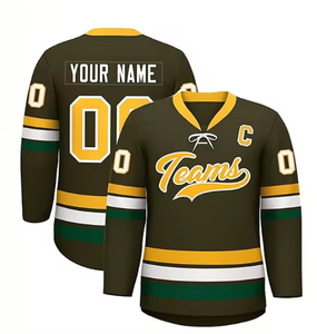 Custom Sublimatie En Borduurwerk Logo Hockey Sport Shirt Uniform Hockey Sport Shirt Custom Ijshockey Sport Shirt - Product Image 5