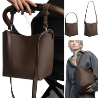 Sac à langer en cuir PU vegan de luxe, plusieurs couleurs |   Sac de voyage multi-usage à grande capacité avec fermeture éclair, montable sur poussette