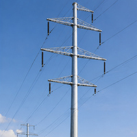 Pylône électrique en acier galvanisé à chaud, prix usine, pour lignes de transmission et de distribution, certifié ISO9001