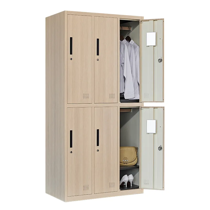 Armoire de rangement en fer pour salle de sport Casiers de travail en métal pour employés en acier Casier de rangement scolaire en métal