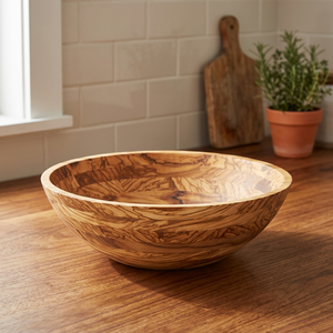 Bol de service classique multifonctionnel en bois d'acacia, écologique, compatible lave-vaisselle, léger, idéal pour les cadeaux, ustensile de cuisine très tendance BS - Product Image 1