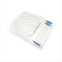 Splitter Fiber Optik PLC FTTH Berkualitas Tinggi LC UPC Single Mode SC/LC Rasio Pembagian 50/50 1X2-1X32 Tabung Baja