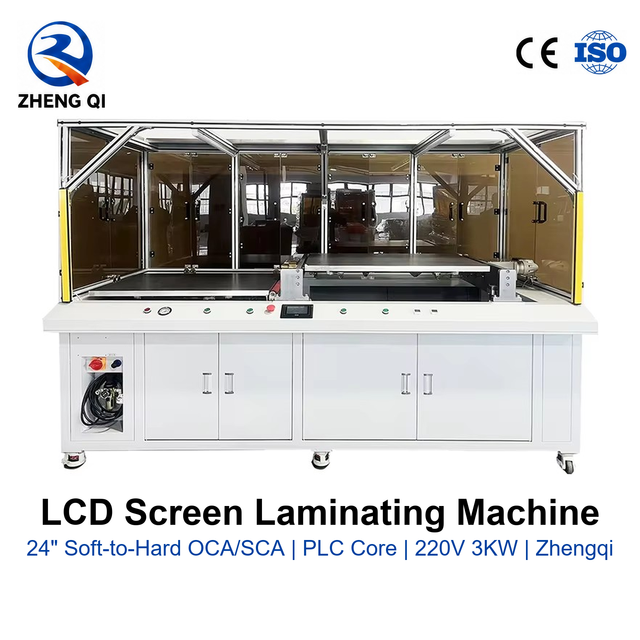 LCD Screen Laminating Machine 24 Inch Soft to Hard OCA SCA PLC Core Zhengqi Brand 220V 3KW Guangdong 1 Year Warranty