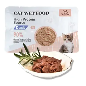 Novo produto com desconto para casa de gato, saco de embalagem de alimentos para animais de estimação 85g, sabores balanceados e mistos, fábrica chinesa de alimentos para animais de estimação