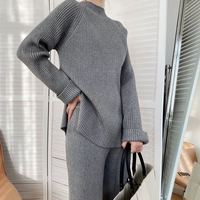 Ensembles décontractés pour femmes robe personnalisée automne hiver pull en tricot ensemble de pyjama tricoté femmes pull ensemble hiver laine cachemire ample