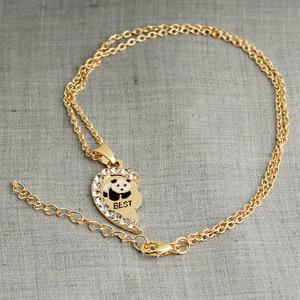 2 Pcs/Set Animal Panda Meilleurs Amis Amitié <span class=keywords><strong>Couple</strong></span> Deux Parties Pendentif Collier Meilleurs Cadeaux pour Hommes Femmes BFF Bijoux en Gros - Product Image 6