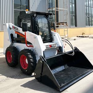 무료 배송 미니 스키드 스티어 로더 디젤 가솔린 엔진 HAVTEK 미니 스키드 스티어 소형 크롤러 추적 휠 프론트 로더 - Product Image 5