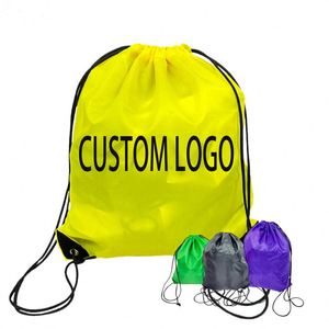 Custom Logo Drawstring Sportpacks Promotional Pull String Bags with Unique Design