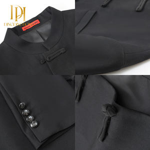 Costume Tang deux pièces pour homme, style chinois, col montant, robe <span class=keywords><strong>de</strong></span> mariage, costume Zhongshan à simple boutonnage - Product Image 4