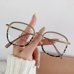 25818 Venta caliente fotocromático fotogray lentes Marco de anteojos de Metal ovalado ordenador gafas ópticas - Product Image 1