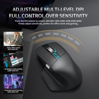 Ratón Ergonómico Inalámbrico con Carga Rápida, 8000 DPI Ajustables y Software Personalizado para Oficina, Silencioso para PC