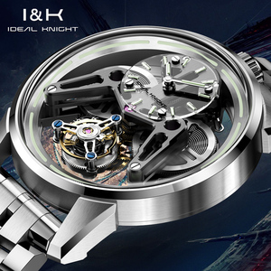 Montres-bracelets mécaniques de luxe pour hommes Ideal Knight 6806 Odm Hollow Skeleton, haute qualité, mode sportive, tourbillon lumineux - Product Image 2
