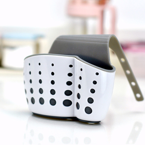 2-in-1 kitchen Sink Caddy Holder For Cleaning Sponge Brush Dishcloth Soap, Plastic Faucet Storage Basket Caddy Sponge Organizer