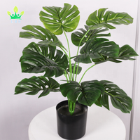 Grandes feuilles artificielles de palmier tropical en plastique, fausse feuille de tortue Monstera pour décorations de Pâques et du Nouvel An