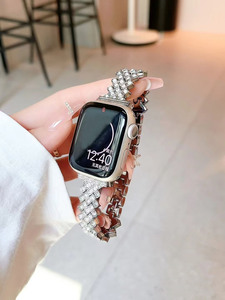สายนาฬิกาข้อมือสำหรับ <span class=keywords><strong>Apple</strong></span> <span class=keywords><strong>Watch</strong></span>, สายรัดข้อมือ3D เพชรแฟชั่นสำหรับ <span class=keywords><strong>Apple</strong></span> <span class=keywords><strong>Watch</strong></span> Band 10 9 ultra <span class=keywords><strong>8</strong></span> 7 6 5 4 3 2 1 SE - Product Image 3