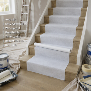 Self-Adhesive Waterproof Polyethylene Laminated Non-Woven Fabric Roll Floor and Upstair Protection <strong>Felt</strong> With High <strong>Tack</strong> - Product Image 5