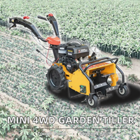 Ruichen 192, Motor de Gasolina, Mini Cultivador Rotatorio Manual 4WD, Caja de Cambios 2+2 Velocidades, Implementos Multifuncionales para Jardín 1