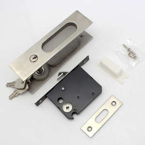 Serrure de <span class=keywords><strong>porte</strong></span> <span class=keywords><strong>coulissante</strong></span> carrée série 160 mm, acier inoxydable 304, design de bouton dissimulé, serrure <span class=keywords><strong>à</strong></span> <span class=keywords><strong>clé</strong></span> pour la confidentialité - Product Image 1