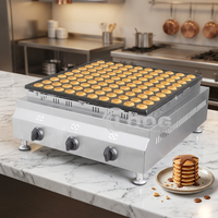 Mesin Pembuat Pancake Belanda Komersial Goodloog 100 Lubang, Pembuat Pancake Mini, Anti Lengket, Grill Poffertjes Gas, Dijual
