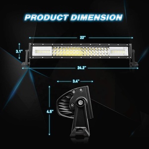 Barra de luz LED de doble Color, iluminación de tres filas, 270W, 22 pulgadas, ámbar, blanco, con conector personalizado, arnés de cableado DT - Product Image 5