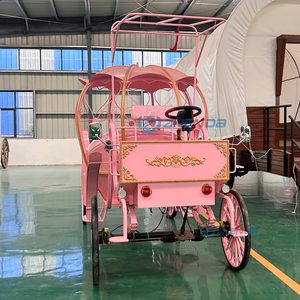 Chariot de balade électrique Zhenda Pink Princess Carriage, chariot de mariage sans chevaux pour extérieur, véhicule électrique à vendre - Product Image 3