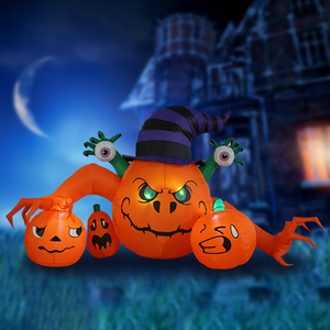 Хит продаж, маленький ангел, 8 футов, Хэллоуин, уличный надувной тыквенный призрак со светодиодным светом для украшения тыквы - Product Image 1