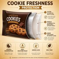 Sachet personnalisé thermoscellable pour biscuits, pochette verticale refermable en aluminium de qualité alimentaire