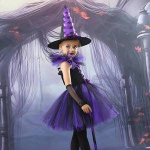 Vestido de Tutú de Bruja para Niñas HP Evil Halloween con Sombrero de Bruja, Disfraz de Fiesta de Cumpleaños, Disfraz de Purim, Vestido de Gala para Niños - Product Image 2