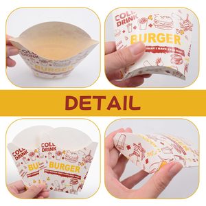 Emballage alimentaire personnalisé, boîte à hot-dogs jetable en papier kraft ciré, boîte à poulet, boîte à hamburger, boîte à emporter, boîte à frites - Product Image 2