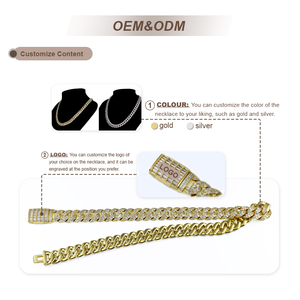 高品质钻石古巴链首饰项链银铜锆石古巴链项链 - Product Image 6