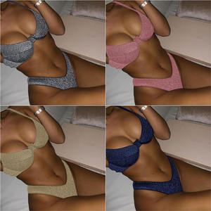 بيكيني فاخر مثير لامع من قطعتين طقم ملابس سباحة نادي بار جديد ملابس سباحة ليلية ملابس ركوب الأمواج على الشاطئ - Product Image 1