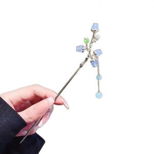 Maxfree Fashion Pince à cheveux en alliage de style chinois avec pierre de lune, bijou pour usage quotidien et de soirée, cadeau romantique pour femme - Product Image 5