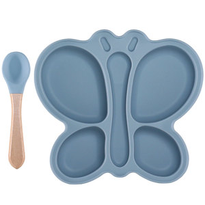 Ensemble de vaisselle en silicone pour bébé, essentiel pour l'alimentation des bébés, design papillon, lot de 2 - Product Image 6