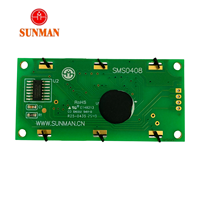 Écran LCD Sunman SMS0408 à code segmenté, 4 chiffres, point décimal, port série à deux fils, semi-transparent, semi-réfléchissant, positif