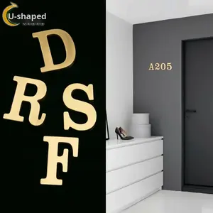 Lettere dell'Alfabeto in Metallo Dorato, <span class=keywords><strong>Logo</strong></span> con Lettere di Design, Lettere 3D Dorate - Product Image 6