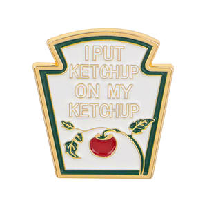 Sming Pins I Put Ketchup on My Ketchup Esmalte <span class=keywords><strong>Pin</strong></span> Apple Lapel Badge Fruit Custom Broche - Product Image 6