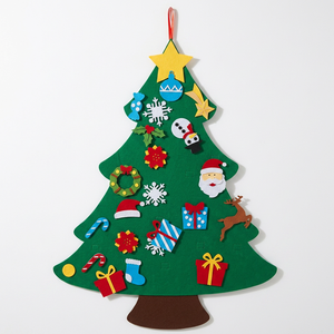Ensemble de sapin de <span class=keywords><strong>Noël</strong></span> en feutre DIY de 3 pieds avec 33 ornements pour enfants, décoration murale de <span class=keywords><strong>Noël</strong></span>, <span class=keywords><strong>calendrier</strong></span> de l'avent - Product Image 6