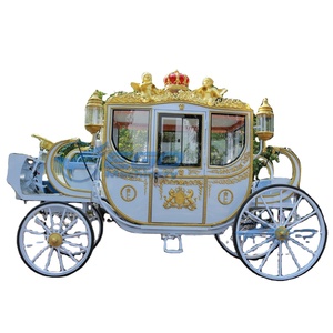 Charrette royale électrique classique sans chevaux pour hôtels de villégiature et mariages, charrette de mariage de style vintage - Product Image 1